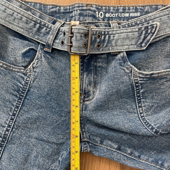 Gap Kids Jeans Girls 10 Plus Low Rise Belted Boot Medium Wash Blue Denim 499944 - Picture 9 of 13